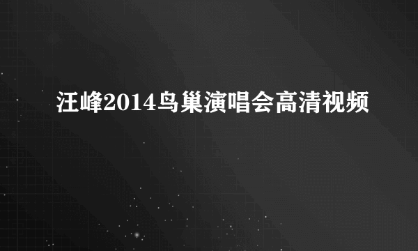 汪峰2014鸟巢演唱会高清视频