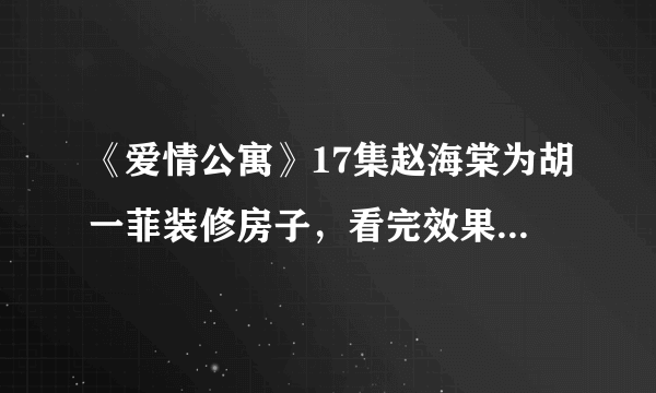 《爱情公寓》17集赵海棠为胡一菲装修房子，看完效果直接笑抽了！