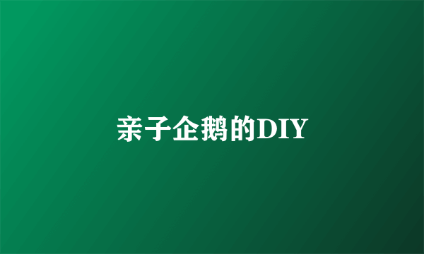 亲子企鹅的DIY