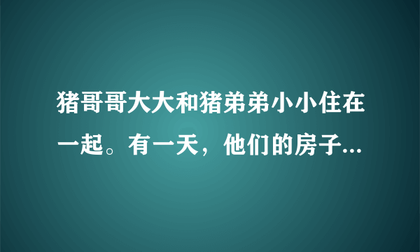 猪哥哥大大和猪弟弟小小住在一起。有一天，他们的房子破了一个洞，大大想：我的弟弟会去修的。小小想：