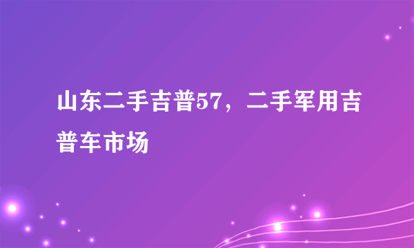 山东二手吉普57，二手军用吉普车市场