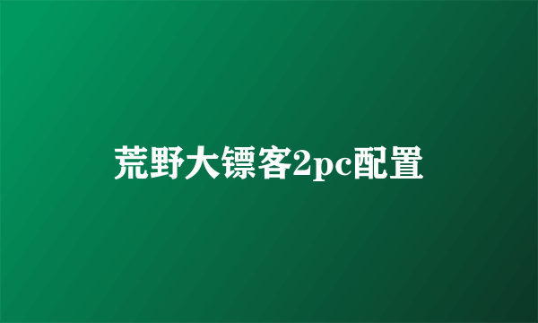 荒野大镖客2pc配置