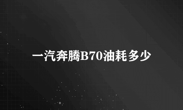 一汽奔腾B70油耗多少