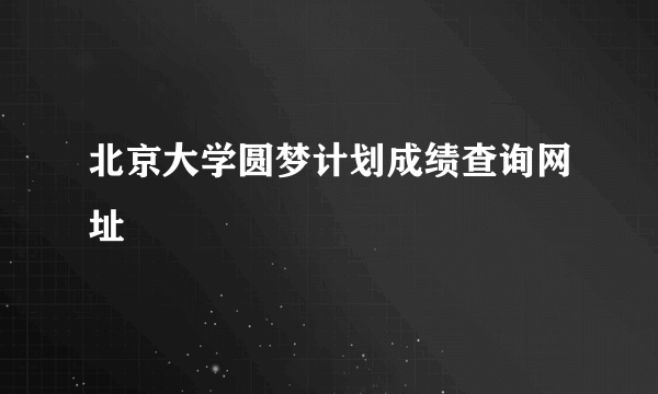 北京大学圆梦计划成绩查询网址