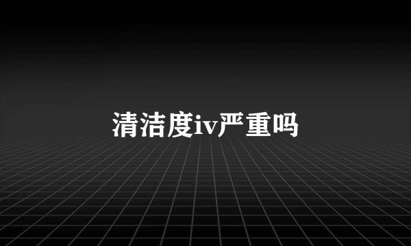 清洁度iv严重吗