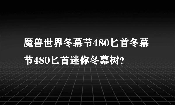 魔兽世界冬幕节480匕首冬幕节480匕首迷你冬幕树？