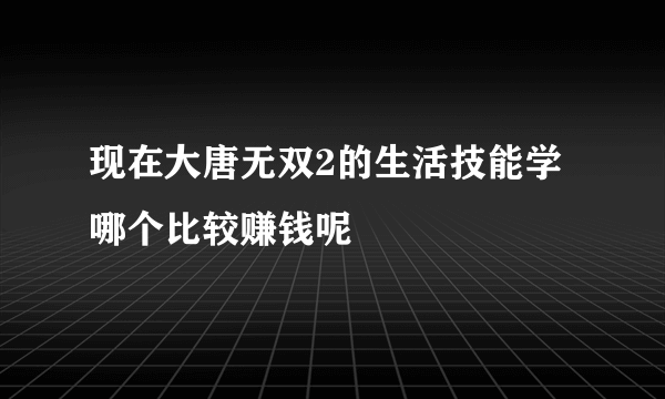 现在大唐无双2的生活技能学哪个比较赚钱呢