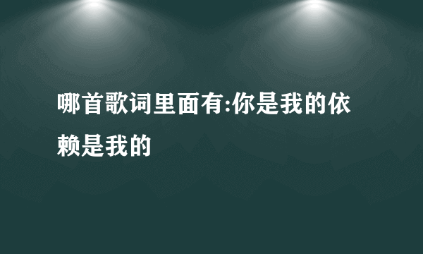 哪首歌词里面有:你是我的依赖是我的