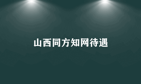 山西同方知网待遇