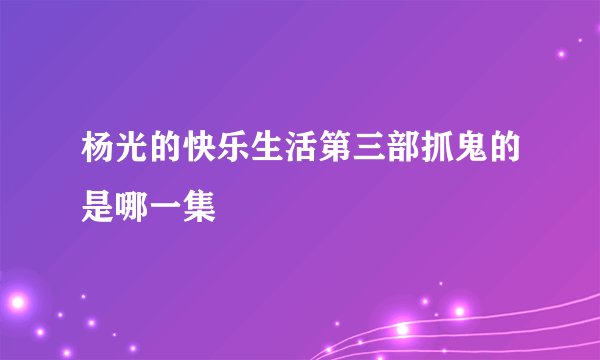 杨光的快乐生活第三部抓鬼的是哪一集