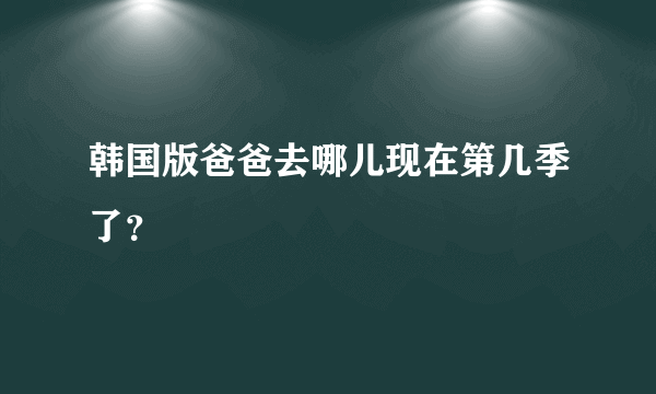 韩国版爸爸去哪儿现在第几季了？