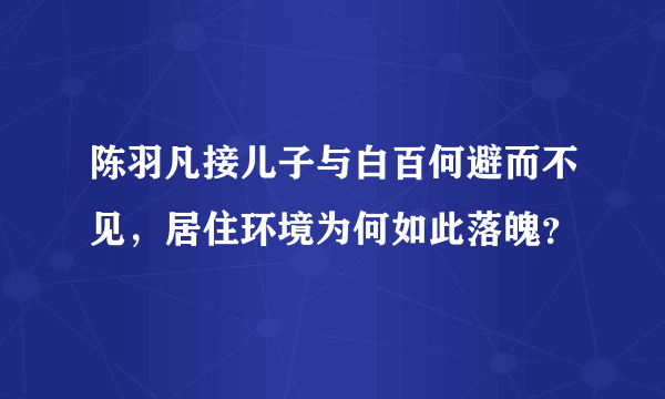 陈羽凡接儿子与白百何避而不见，居住环境为何如此落魄？