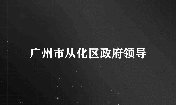 广州市从化区政府领导