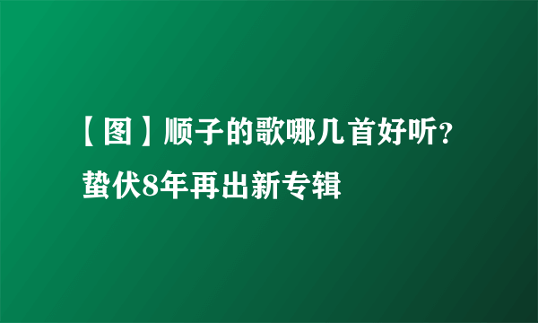 【图】顺子的歌哪几首好听？ 蛰伏8年再出新专辑