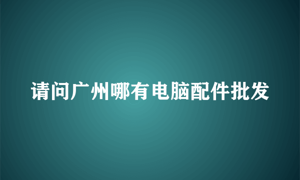 请问广州哪有电脑配件批发