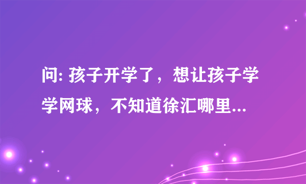 问: 孩子开学了，想让孩子学学网球，不知道徐汇哪里有网球培训班