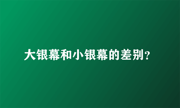 大银幕和小银幕的差别？