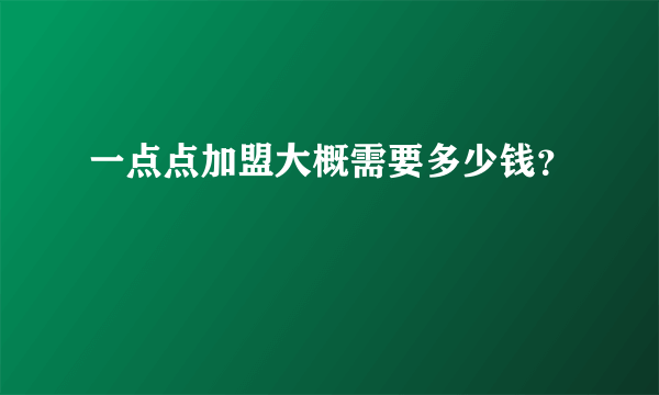 一点点加盟大概需要多少钱？