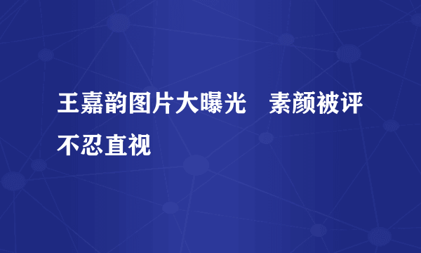 王嘉韵图片大曝光   素颜被评不忍直视