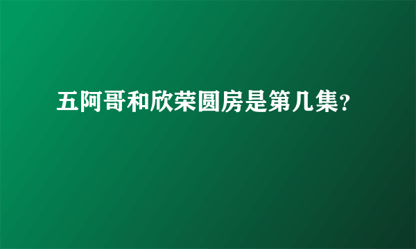 五阿哥和欣荣圆房是第几集？