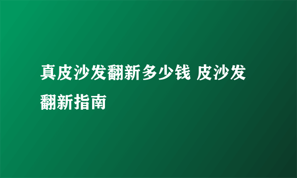 真皮沙发翻新多少钱 皮沙发翻新指南