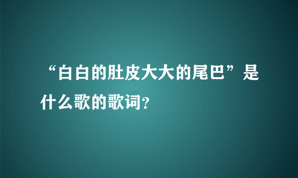 “白白的肚皮大大的尾巴”是什么歌的歌词？