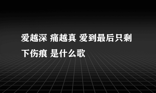 爱越深 痛越真 爱到最后只剩下伤痕 是什么歌