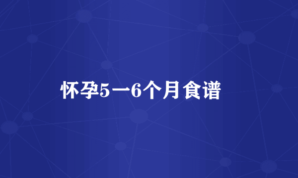 怀孕5一6个月食谱   