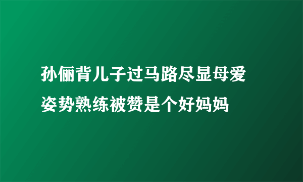 孙俪背儿子过马路尽显母爱 姿势熟练被赞是个好妈妈