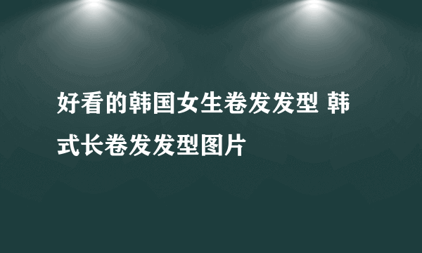 好看的韩国女生卷发发型 韩式长卷发发型图片