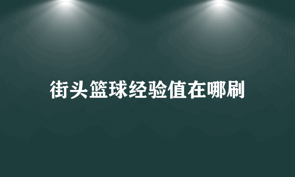 街头篮球经验值在哪刷