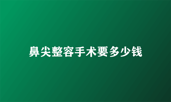 鼻尖整容手术要多少钱