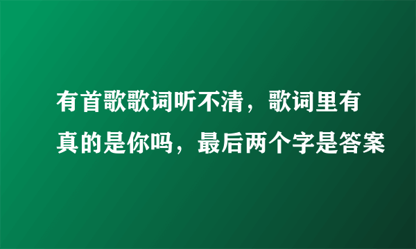 有首歌歌词听不清，歌词里有真的是你吗，最后两个字是答案