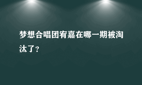 梦想合唱团宥嘉在哪一期被淘汰了？