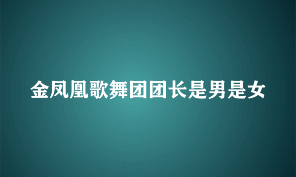 金凤凰歌舞团团长是男是女