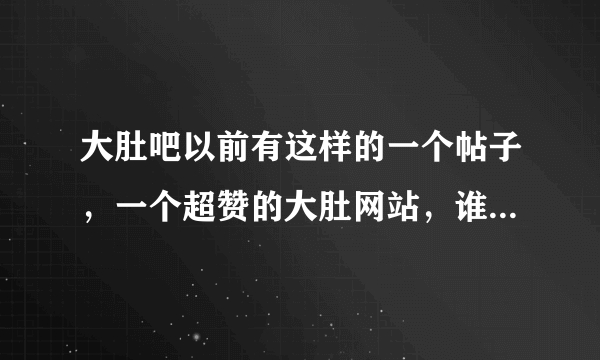 大肚吧以前有这样的一个帖子，一个超赞的大肚网站，谁能告诉我网站的地址，谢谢？