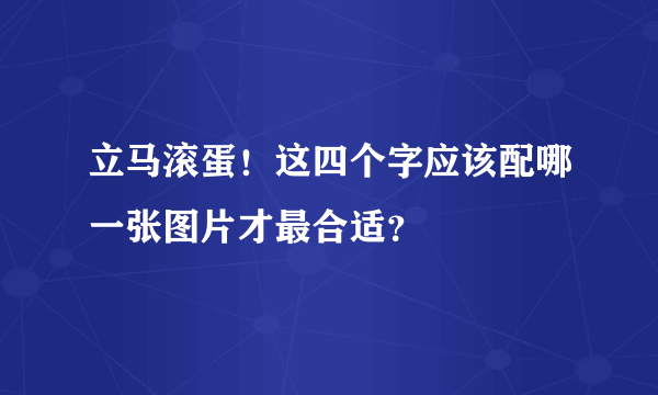 立马滚蛋！这四个字应该配哪一张图片才最合适？