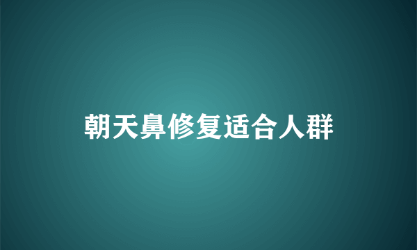 朝天鼻修复适合人群