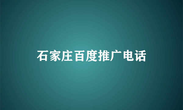 石家庄百度推广电话