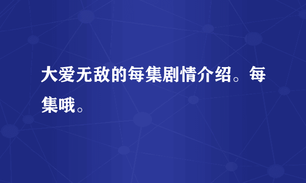 大爱无敌的每集剧情介绍。每集哦。