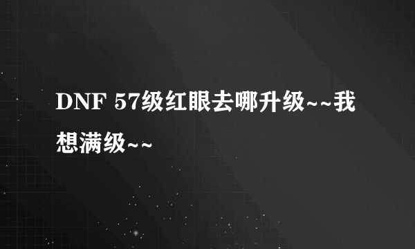 DNF 57级红眼去哪升级~~我想满级~~