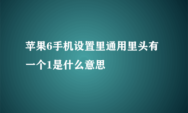 苹果6手机设置里通用里头有一个1是什么意思