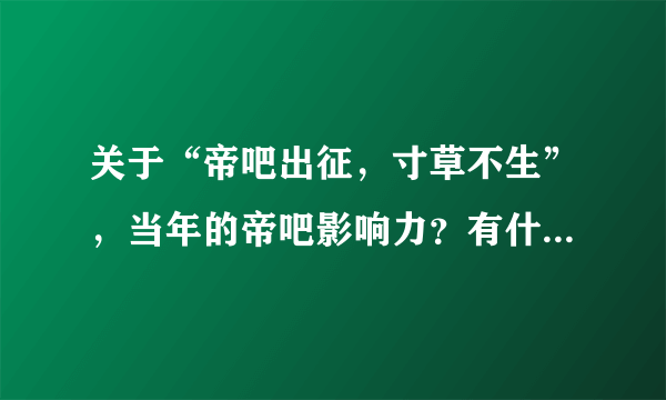 关于“帝吧出征，寸草不生”，当年的帝吧影响力？有什么著名事件