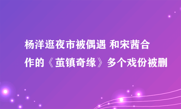 杨洋逛夜市被偶遇 和宋茜合作的《茧镇奇缘》多个戏份被删