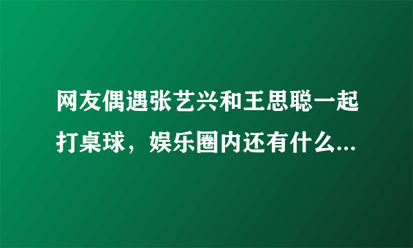 网友偶遇张艺兴和王思聪一起打桌球，娱乐圈内还有什么神奇的友谊？