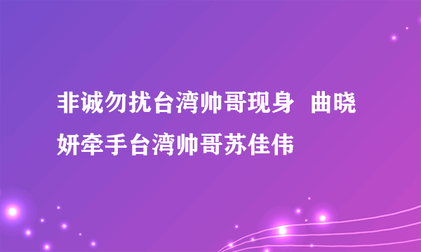 非诚勿扰台湾帅哥现身  曲晓妍牵手台湾帅哥苏佳伟