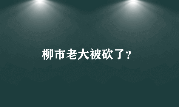 柳市老大被砍了？