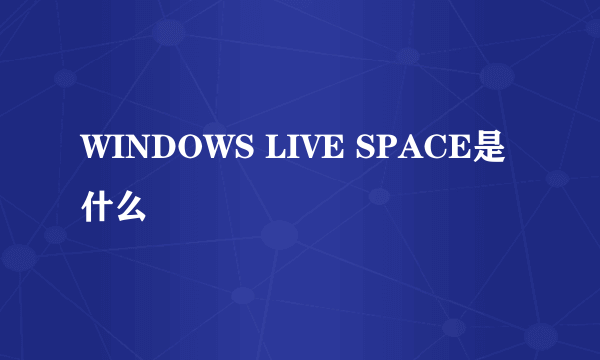 WINDOWS LIVE SPACE是什么