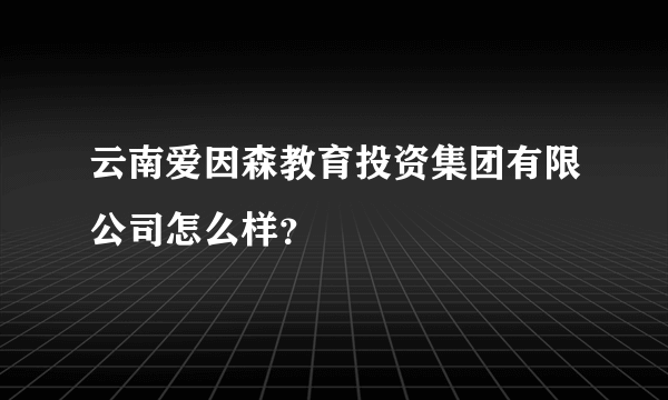 云南爱因森教育投资集团有限公司怎么样？