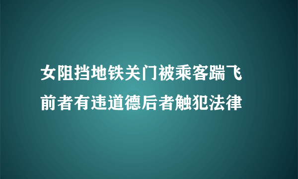 女阻挡地铁关门被乘客踹飞 前者有违道德后者触犯法律